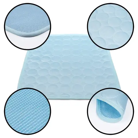 Alternative view of Quilted Gel-Free Cooling Mat for Dogs, Blue