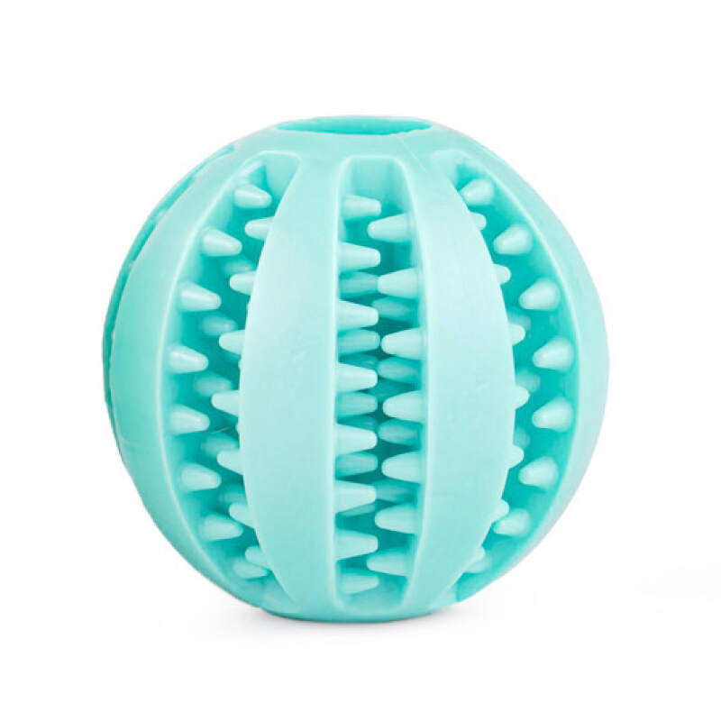 Dental Ball for Dogs with Treats Dispenser Chew Toy Blue - Image 2