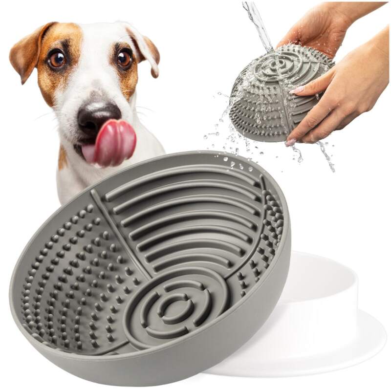 Silicone Slow Feeder Dog Bowl, 550 ml