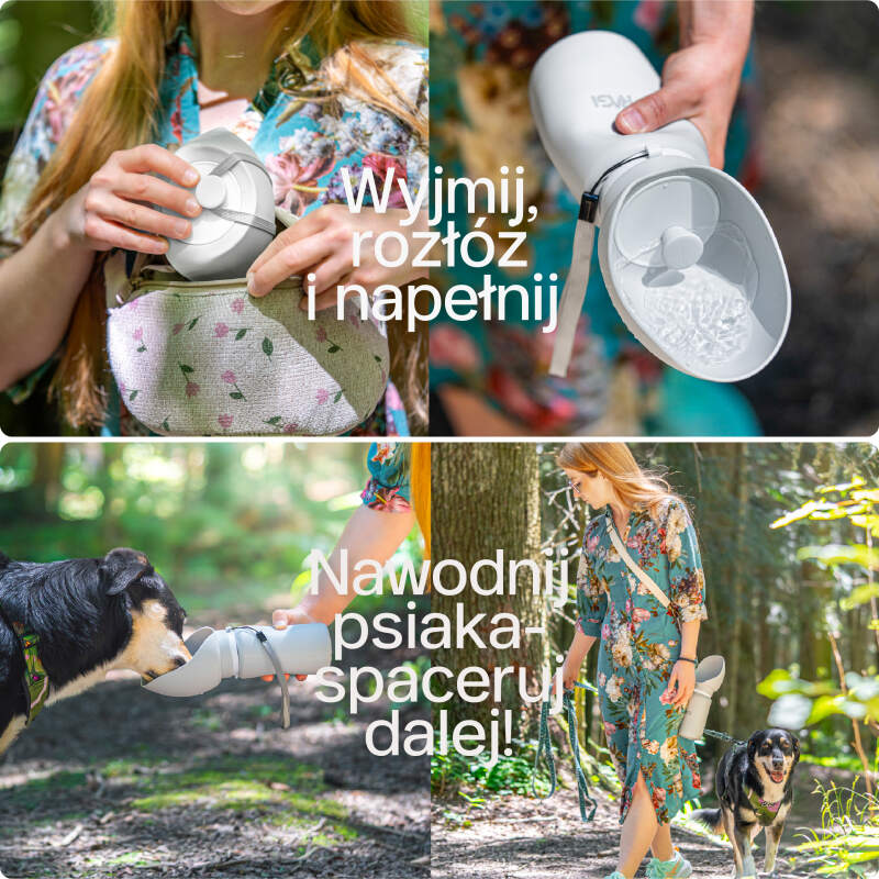 Portable Dog Water Bottle with Built-in Bowl, 550 ml - Image 4