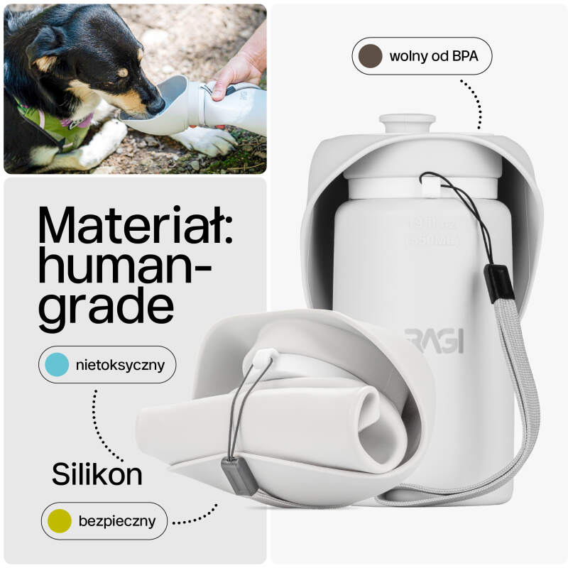 Portable Dog Water Bottle with Built-in Bowl, 550 ml - Image 5