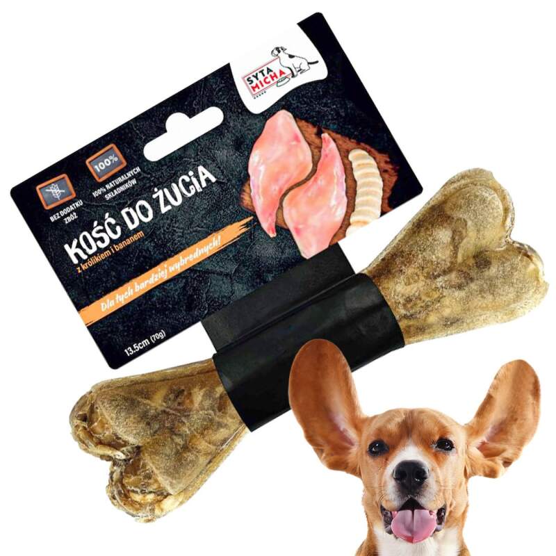 Natural Beef Hide Chew Bone with Rabbit & Banana