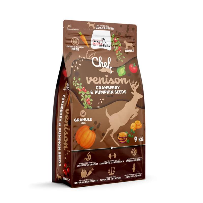 Venison Dry Dog Food with Cranberry and Pumpkin Seeds, 9 kg - Image 2
