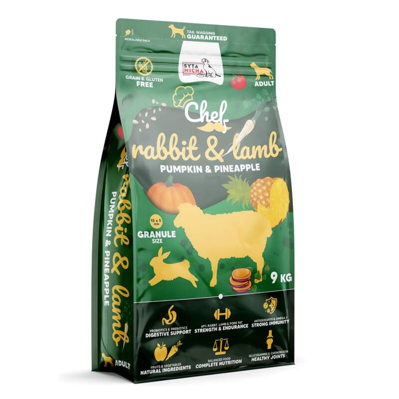 Rabbit & Lamb Dry Dog Food with Pumpkin and Pineapple, 9 kg - Image 2