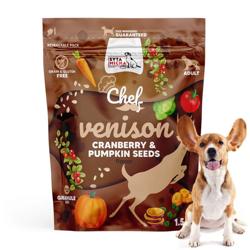 Grain-Free Venison Dry Dog Food with Cranberry & Pumpkin (1.5kg)