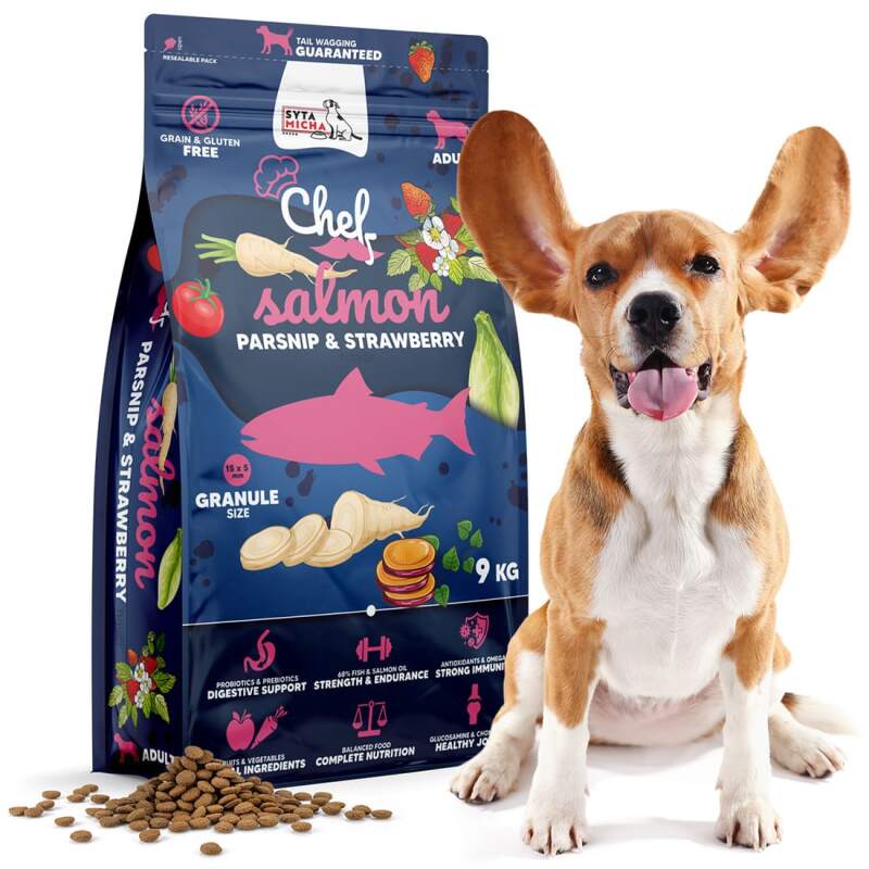Grain-Free Salmon Dry Dog Food with Parsnip & Strawberry (9 kg)