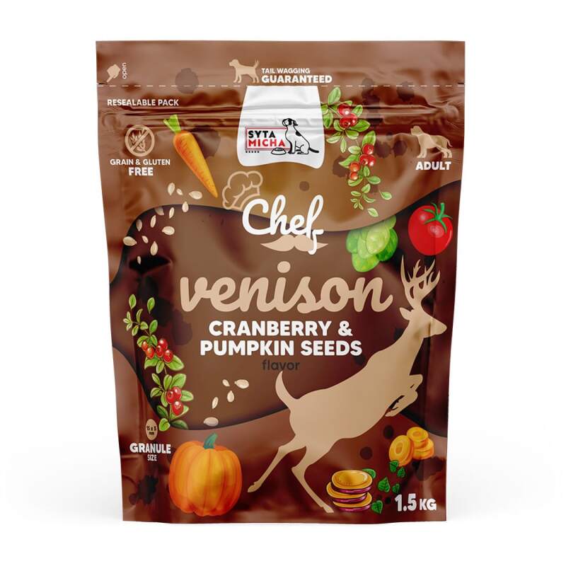 Grain-Free Venison Dry Dog Food with Cranberry & Pumpkin (1.5kg) - Image 2