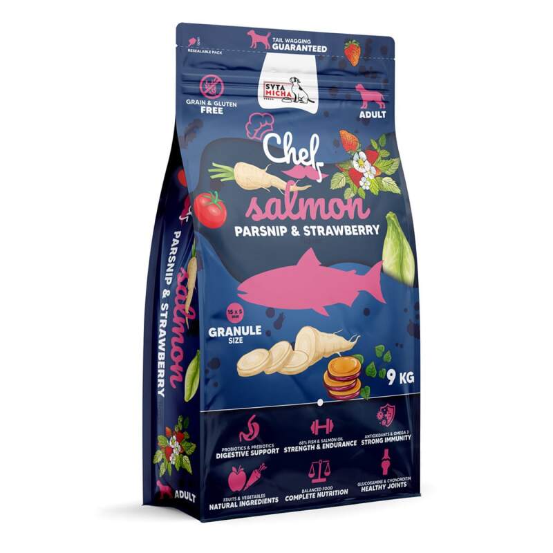 Grain-Free Salmon Dry Dog Food with Parsnip & Strawberry (9 kg) - Image 2