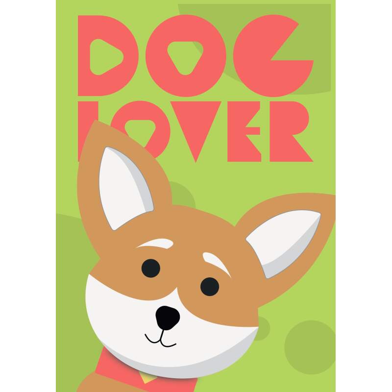 Corgi "Dog Lover" Poster – Printable A3 Wall Art