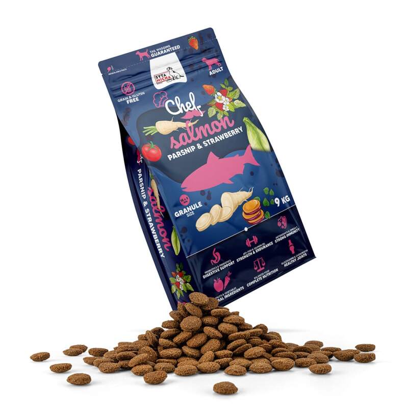 Grain-Free Salmon Dry Dog Food with Parsnip & Strawberry (9 kg) - Image 3