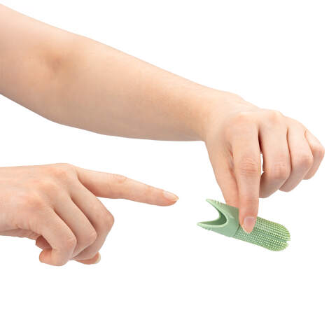 Alternative view of Silicone Finger Toothbrush for Dogs and Cats (Green)