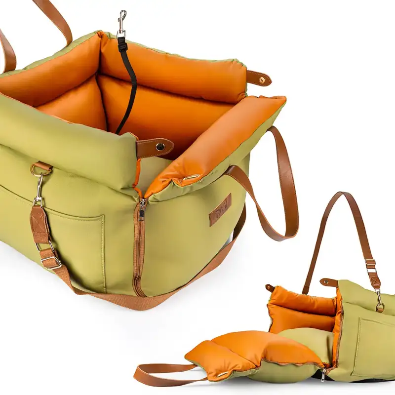 3-in-1 Dog Car Seat, Bed and Carrier (Green) - Image 2