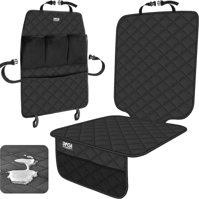 2-in-1 Dog Car Seat Cover & Backrest Organizer