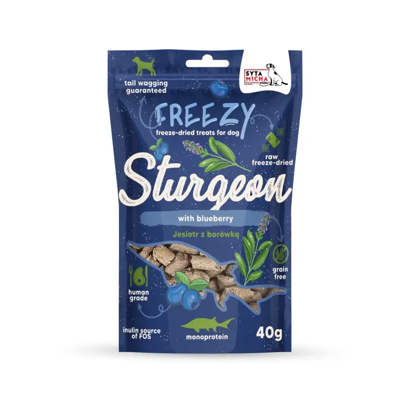 FREEZY Freeze-Dried Sturgeon & Blueberry Dog Treats - Image 2