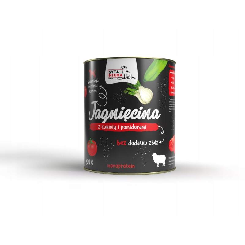 Syta Micha Lamb with Tomato & Courgette Wet Dog Food 800g