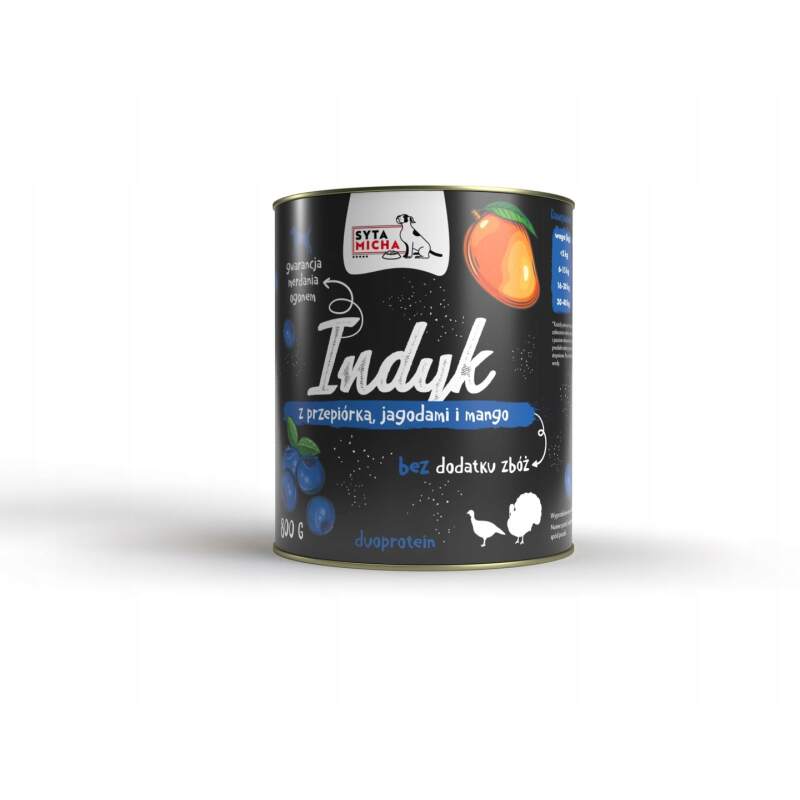 Syta Micha Turkey with Blueberry & Mango Wet Dog Food 800g