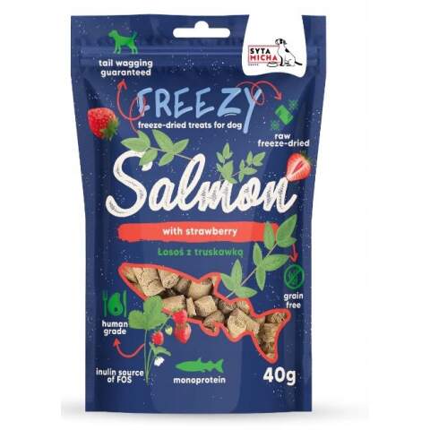FREEZY Freeze-Dried Salmon, Strawberry & Basil Treats