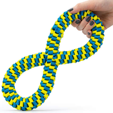 Figure-Eight Tug Toy for Dogs – Woven Nylon, 25x11 cm