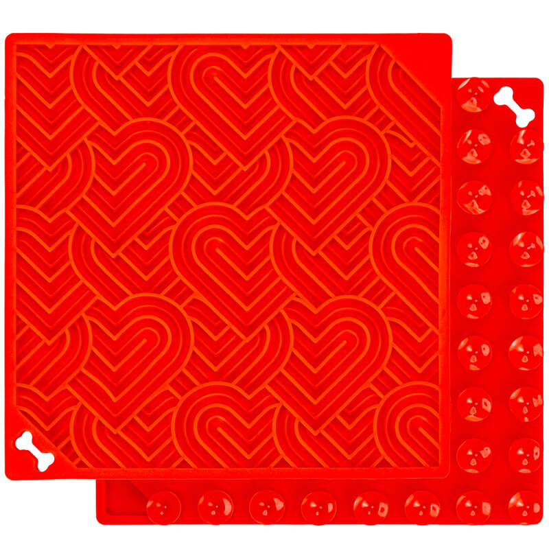 Heart-Pattern Silicone Lick Mat for Dogs & Cats (20x20cm) - Image 2