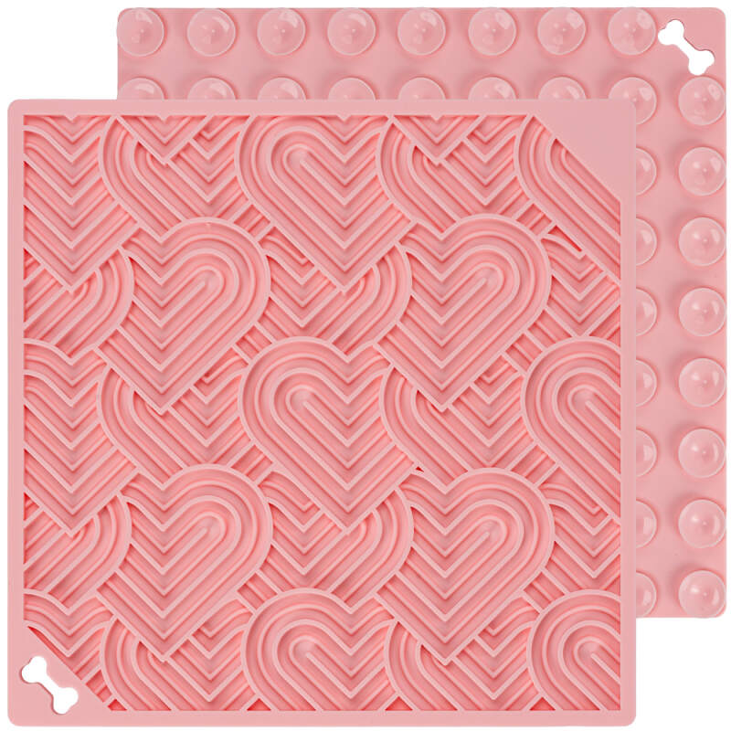 Pink Heart Lick Mat for Dogs & Cats (20x20cm) - Image 2