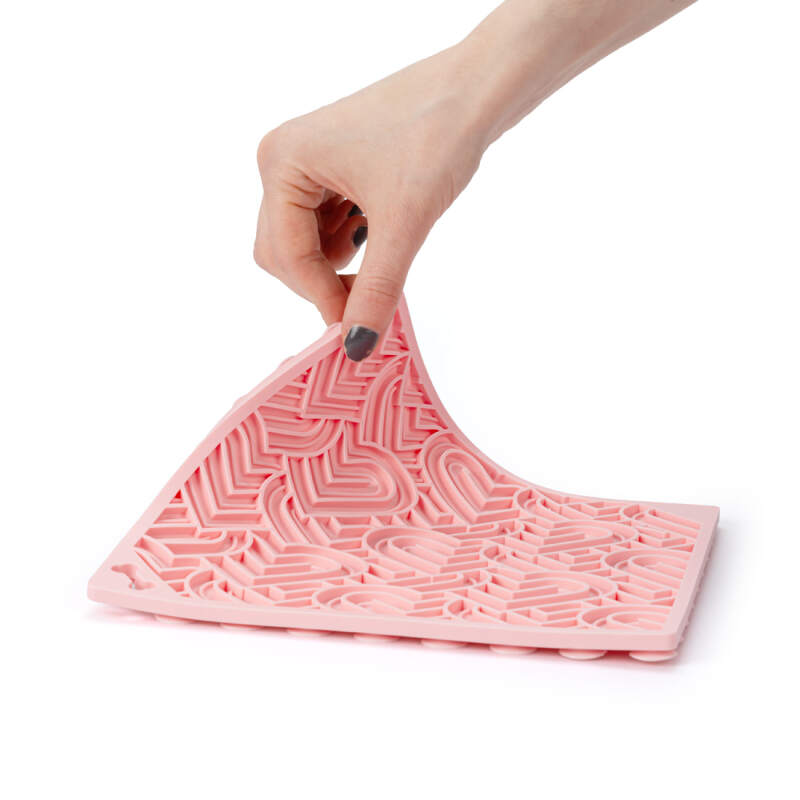 Pink Heart Lick Mat for Dogs & Cats (20x20cm) - Image 4