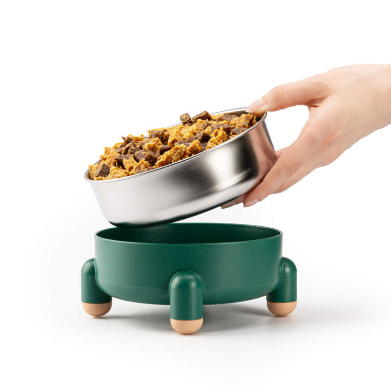 Non-Slip 2-in-1 Dog Bowl 700 ml in Green - Image 8