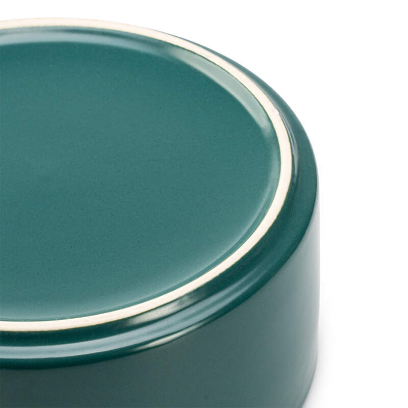 Large Ceramic Dog Bowl 850 ml in Green - Image 6